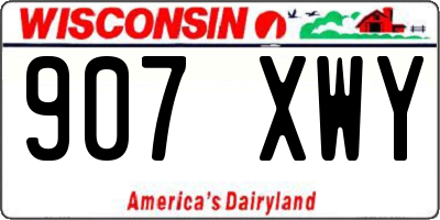 WI license plate 907XWY