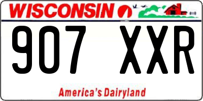 WI license plate 907XXR
