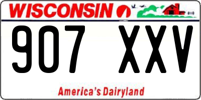 WI license plate 907XXV