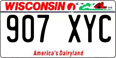 WI license plate 907XYC