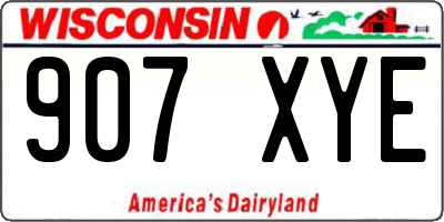 WI license plate 907XYE