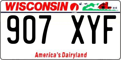 WI license plate 907XYF