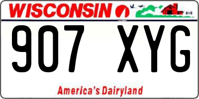 WI license plate 907XYG