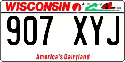 WI license plate 907XYJ