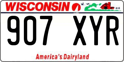WI license plate 907XYR