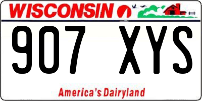 WI license plate 907XYS