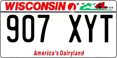 WI license plate 907XYT