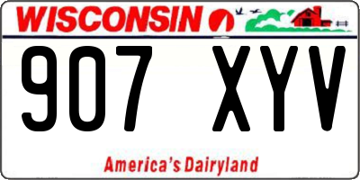 WI license plate 907XYV