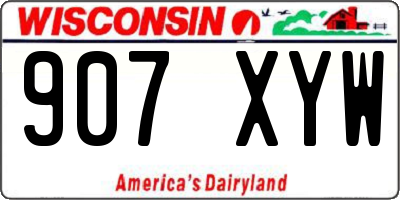 WI license plate 907XYW