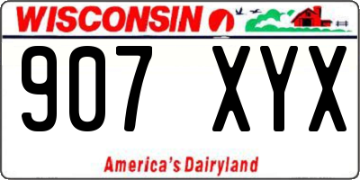 WI license plate 907XYX