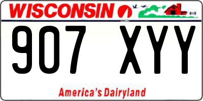 WI license plate 907XYY