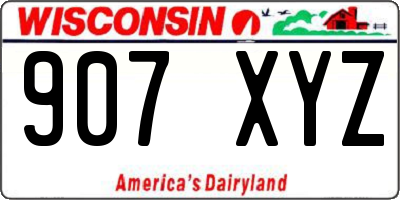 WI license plate 907XYZ