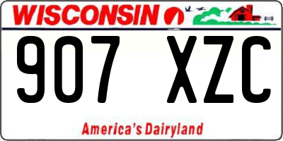 WI license plate 907XZC
