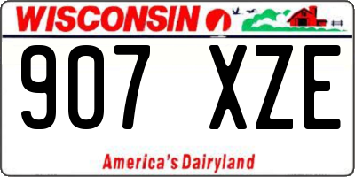 WI license plate 907XZE