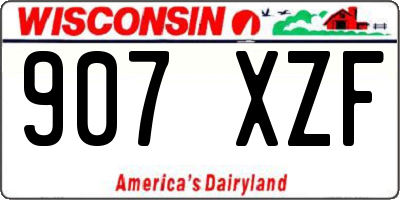 WI license plate 907XZF