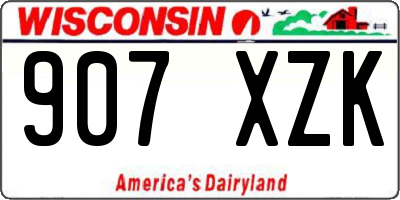 WI license plate 907XZK