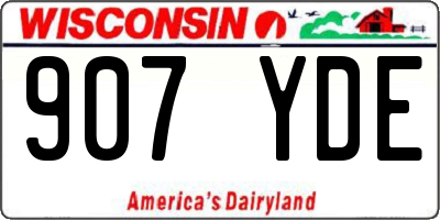 WI license plate 907YDE