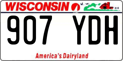 WI license plate 907YDH