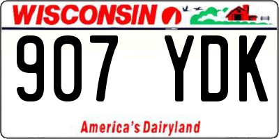 WI license plate 907YDK