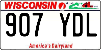 WI license plate 907YDL