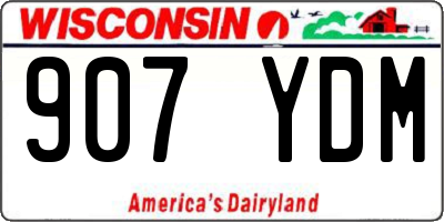 WI license plate 907YDM