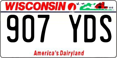 WI license plate 907YDS