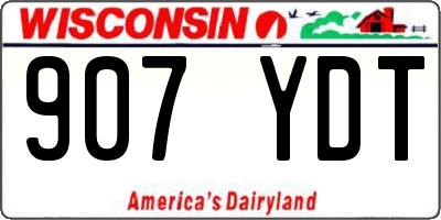 WI license plate 907YDT