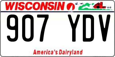 WI license plate 907YDV