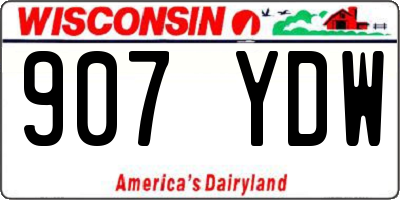 WI license plate 907YDW