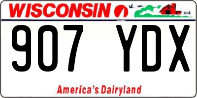 WI license plate 907YDX
