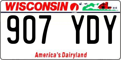 WI license plate 907YDY