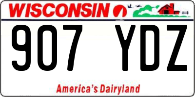 WI license plate 907YDZ