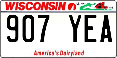 WI license plate 907YEA