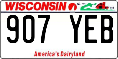 WI license plate 907YEB