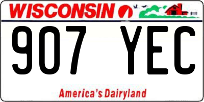 WI license plate 907YEC