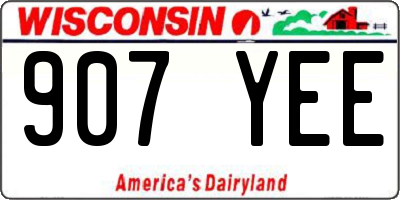 WI license plate 907YEE
