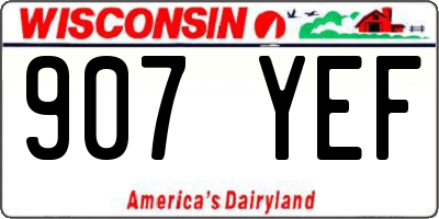 WI license plate 907YEF
