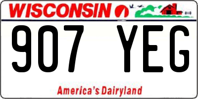 WI license plate 907YEG
