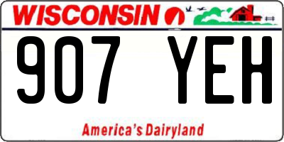 WI license plate 907YEH