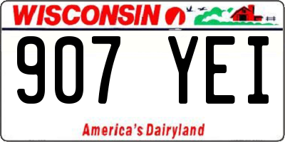 WI license plate 907YEI
