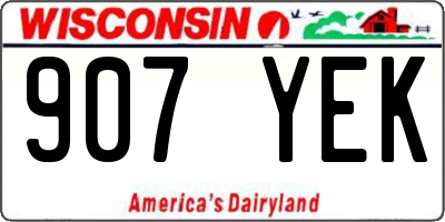 WI license plate 907YEK