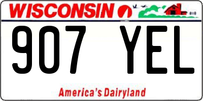 WI license plate 907YEL