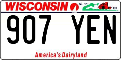 WI license plate 907YEN