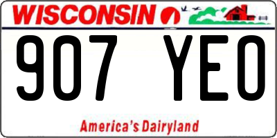 WI license plate 907YEO