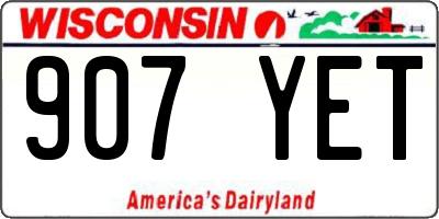 WI license plate 907YET