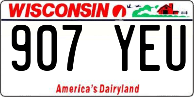 WI license plate 907YEU