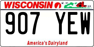 WI license plate 907YEW