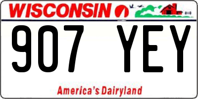 WI license plate 907YEY