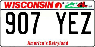 WI license plate 907YEZ