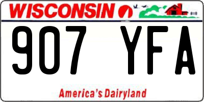 WI license plate 907YFA